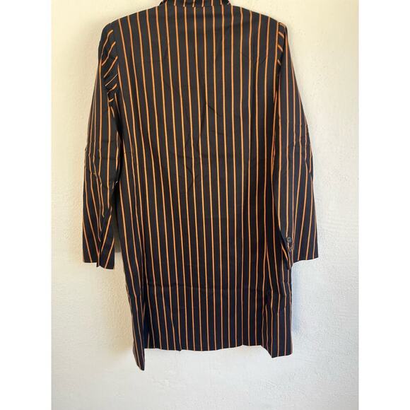 Anthropologie Grey Lab Woman Black / Orange Striped Oversized Blazer, Si… - Picture 11 of 11